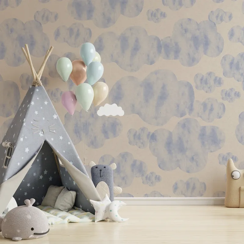 Disponibil imediat Cozy Billow Soft, Dream Prints Tapet Nori Delicați pentru Camera Copiilor